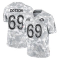 LA.Rams #69 Kevin Dotson Player Arctic Camo Salute To Service Limited Game Ddoa Stitched Jerseys
