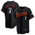 B.Orioles #7 Jackson Holliday Player Black USA 250 Fourth of July Home Game Ddoa Stitched Jerseys