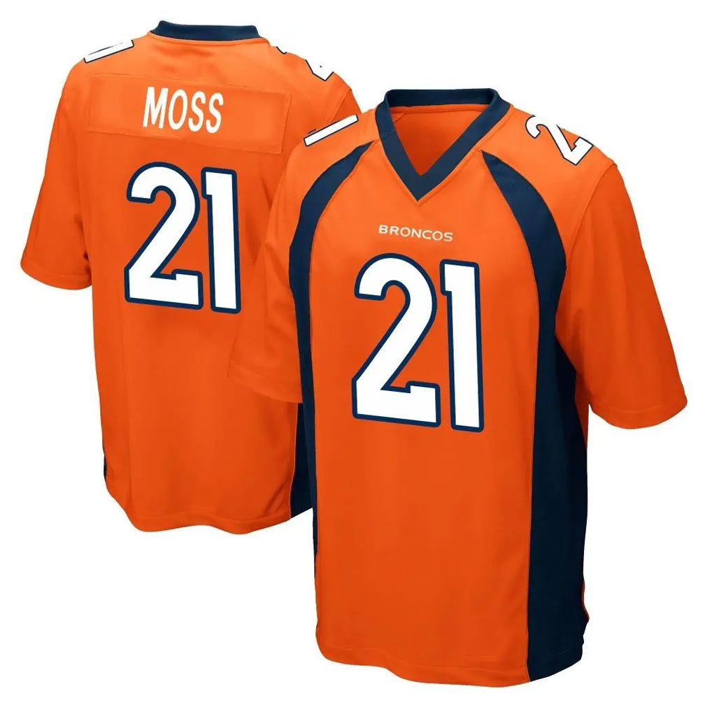 D.Broncos #21 Riley Moss Player Orange Color Home Game Ddoa Stitched Jerseys