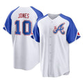A.Braves #10 Chipper Jones Player White City Connect Home Game Ddoa Stitched Jerseys