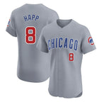 C.Cubs #8 Ian Happ Player Gray Road Limited Elite Home Ddoa Stitched Jerseys