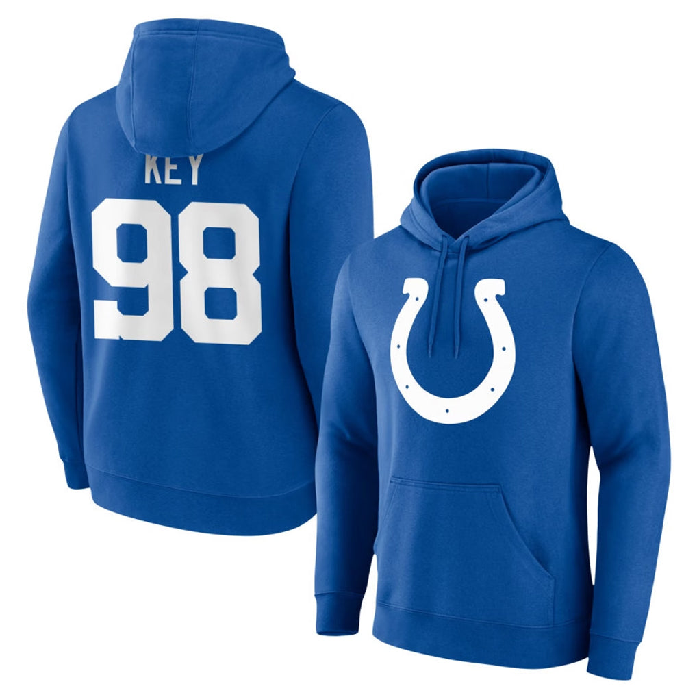 IN.Colts #98 Arden Key Player Royal Pullover Hoodies Limited Game Ddoa Stitched Jerseys