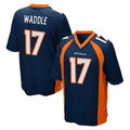D.Broncos #17 Jaylen Waddle Player Navy Game Ddoa Stitched Jerseys