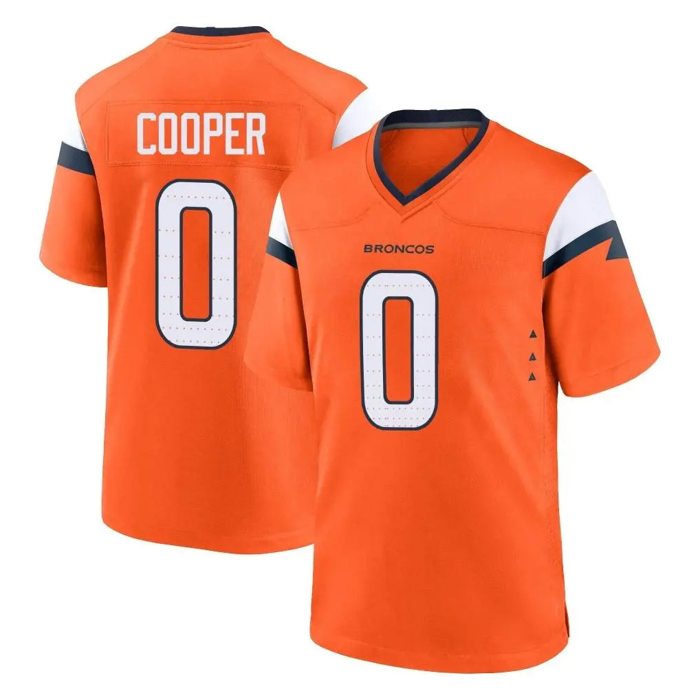 D.Broncos #0 Jonathon Cooper Player Orange Home Game Ddoa Stitched Jerseys