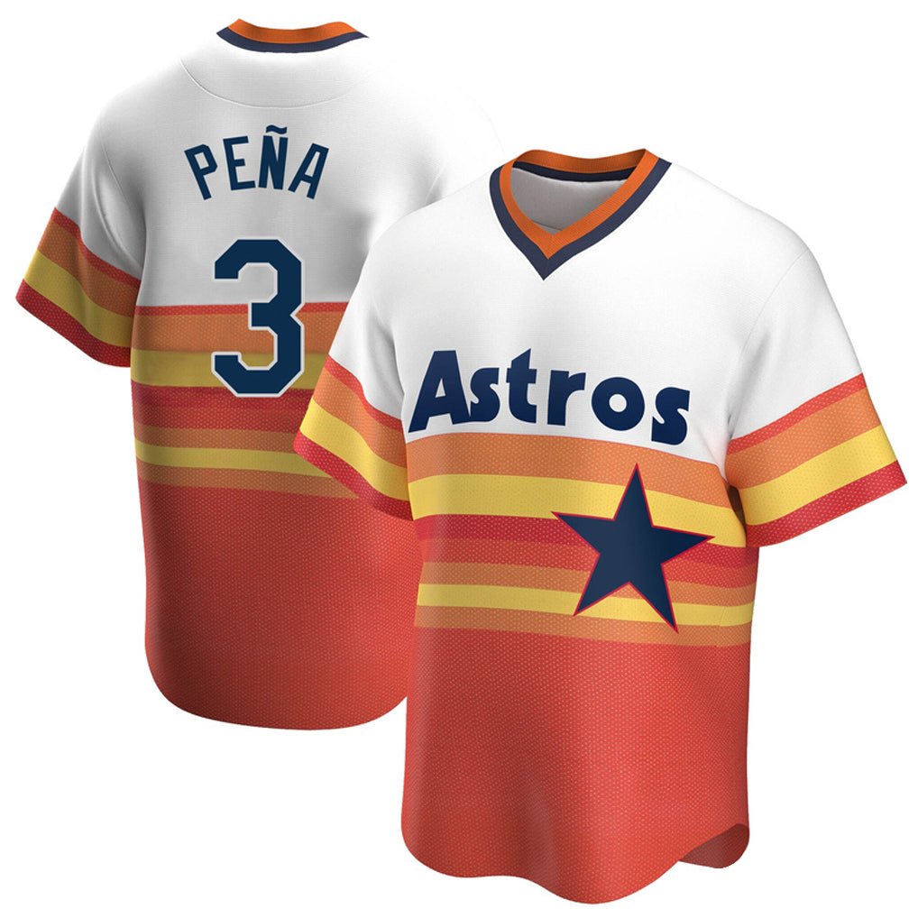 H.Astros #3 Jeremy Pe?a Player Rainbow Cooperstown Collection T-shirt Ddoa Stitched Jerseys