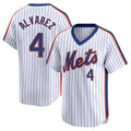 NY.Mets #4 Francisco Alvarez Player White Cooperstown Collection T-shirt Game Ddoa Stitched Jerseys
