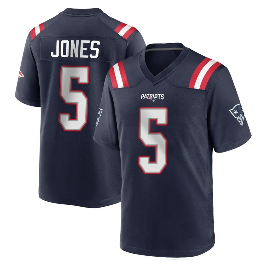 NE.Patriots #5 Dre'Mont Jones Player Navy Home Game Ddoa Stitched Jerseys
