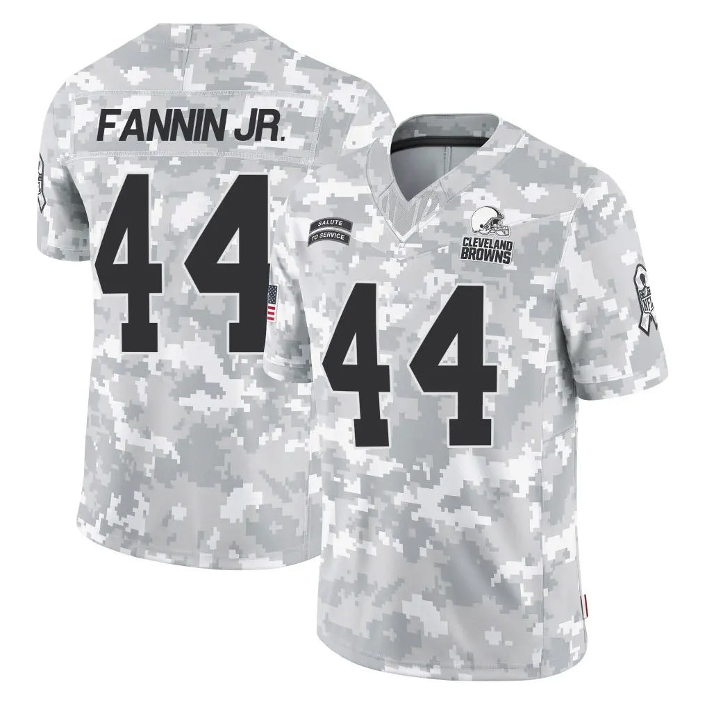 C.Browns #44 Harold Fannin Jr. Player Arctic Camo Salute to Service Limited Home Game Ddoa Stitched Jerseys