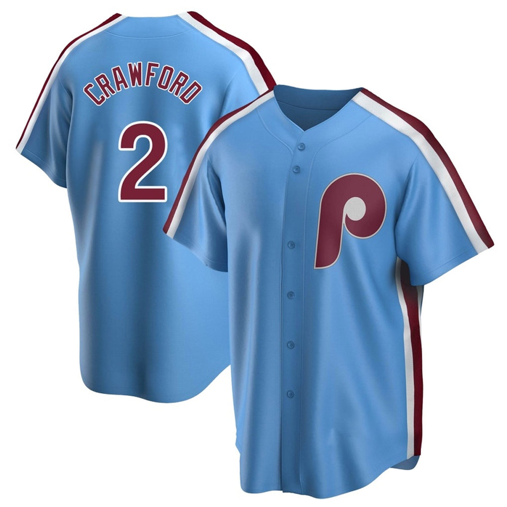 P.Phillies #2 Justin Crawford Player Light Blue Home Game Ddoa Stitched Jerseys