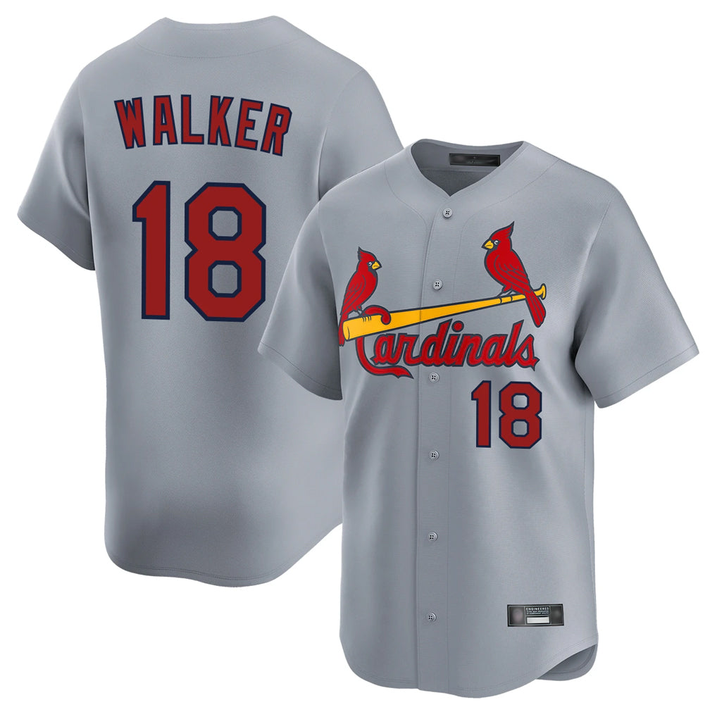St. Louis Cardinals #18 Jordan Walker Player Gray Home Limited Ddoa Stitched Jerseys