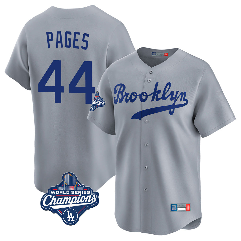 LA.Dodgers #44 Andy Pages Player Gray World Series Meet Game Limited Home Ddoa Stitched Jerseys
