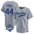 LA.Dodgers #44 Andy Pages Player Gray World Series Meet Game Limited Home Ddoa Stitched Jerseys