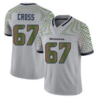 S.Seahawks #67 Charles Cross Player Grey Limited 2025 Rivalries Collection Home Game Ddoa Stitched Jerseys