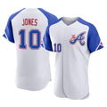 A.Braves #10 Chipper Jones Player White City Connect Limited Elite Home Game Ddoa Stitched Jerseys