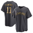 C.Guardians #11 Jose Ramirez Player Charcoal All-Star Limited Home Ddoa Stitched Jerseys