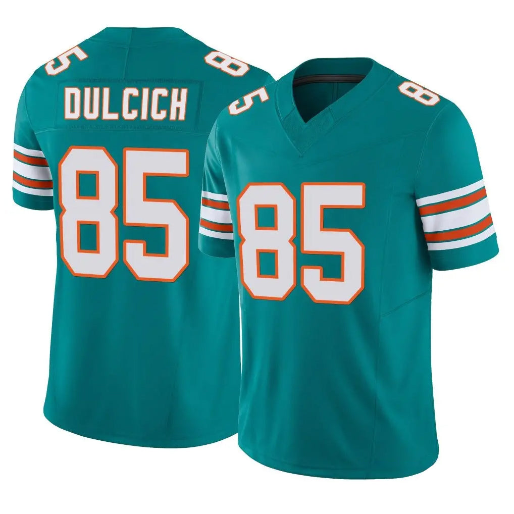 M.Dolphins #85 Greg Dulcich Player Aqua Limited Alternate Vapor F.U.S.E. Home Game Ddoa Stitched Jerseys