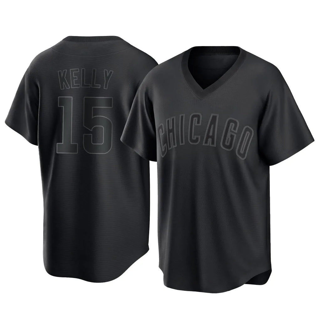 C.Cubs #15 Carson Kelly Player Black T-shirt Home Game Ddoa Stitched Jerseys