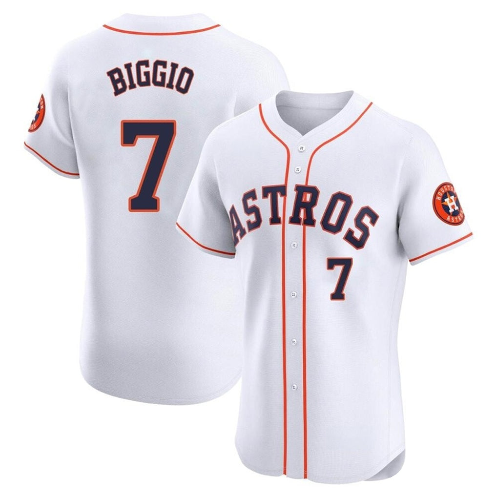H.Astros #7 Craig Biggio Player White Limited Elite Home Ddoa Stitched Jerseys