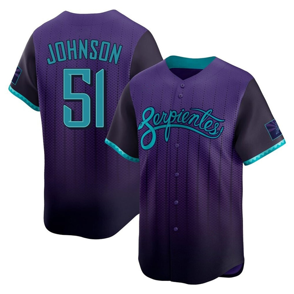 A.Diamondbacks #51 Randy Johnson Player Purple City Connect Limited Home Game Ddoa Stitched Jerseys