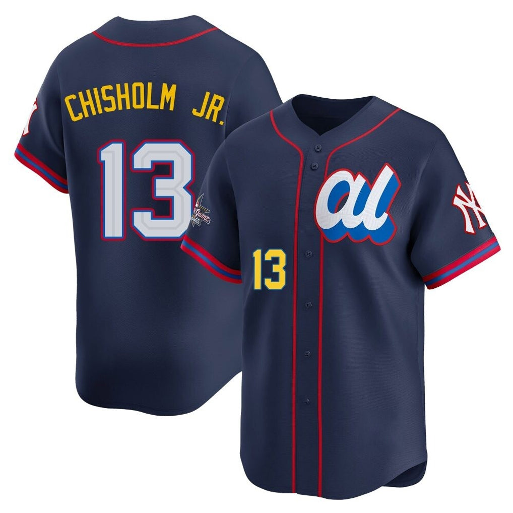 NY.Yankees #13 Jazz Chisholm Jr Player Navy All Star Limited Home Ddoa Stitched Jerseys