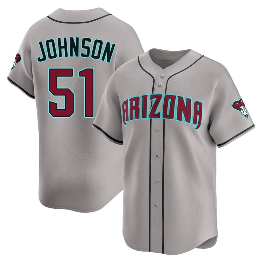 A.Diamondbacks #51 Randy Johnson Player Gray Road Limited Home Game Ddoa Stitched Jerseys