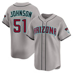 A.Diamondbacks #51 Randy Johnson Player Gray Road Limited Home Game Ddoa Stitched Jerseys