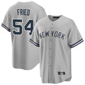 NY.Yankees #54 Max Fried Player Gray Road Game Ddoa Stitched Jerseys