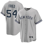 NY.Yankees #54 Max Fried Player Gray Road Game Ddoa Stitched Jerseys