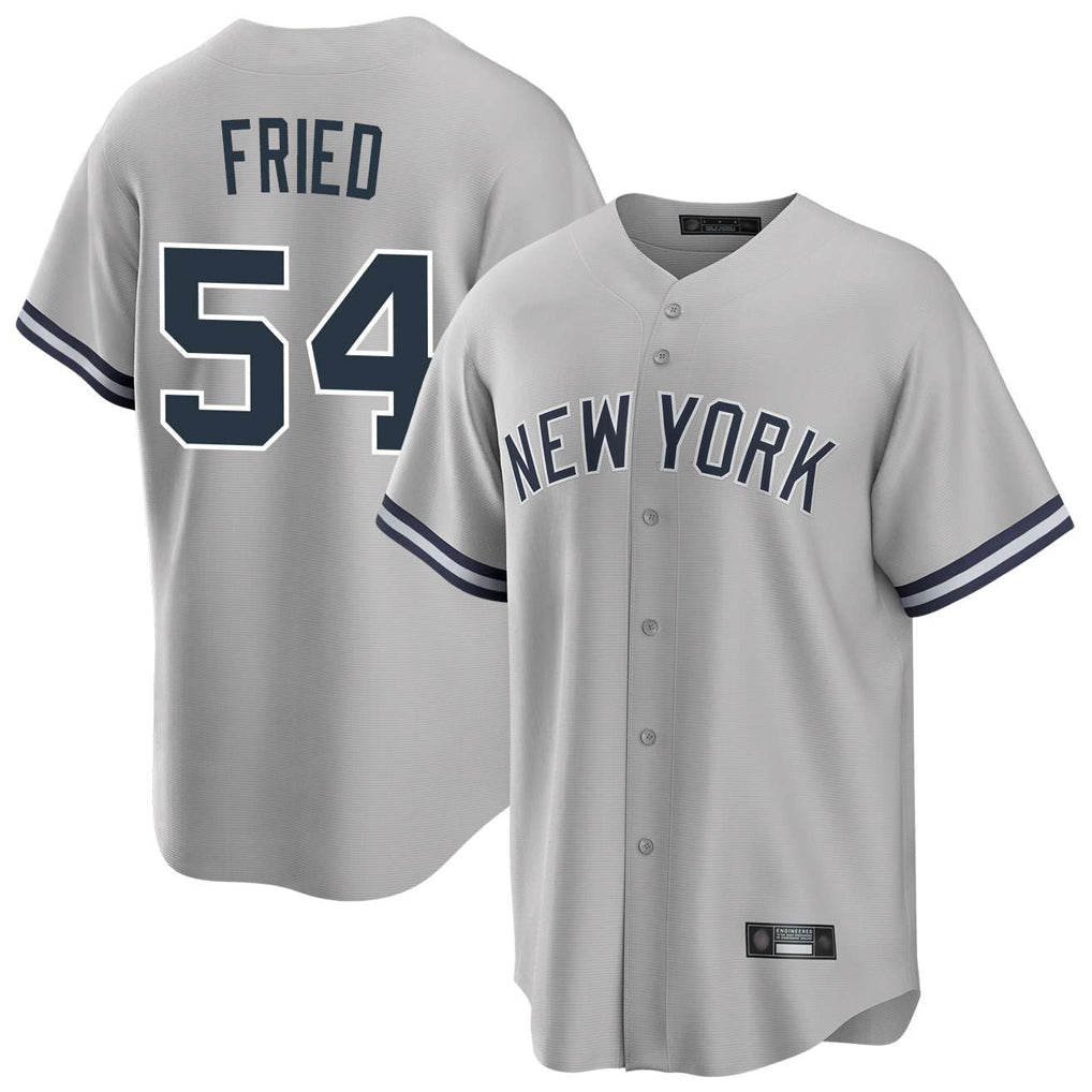 NY.Yankees #54 Max Fried Player Gray Road Game Ddoa Stitched Jerseys