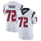 H.Texans #72 Tommy Togiai Player White Limited Vapor Untouchable Home Game Ddoa Stitched Jerseys