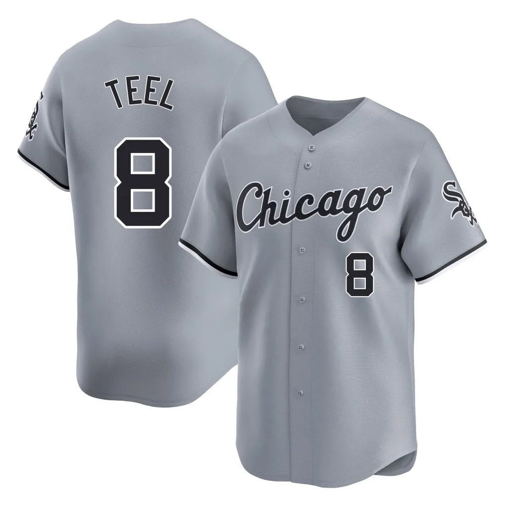 C.White Sox #8 Kyle Teel Player Gray Road Limited Home Ddoa Stitched Jerseys