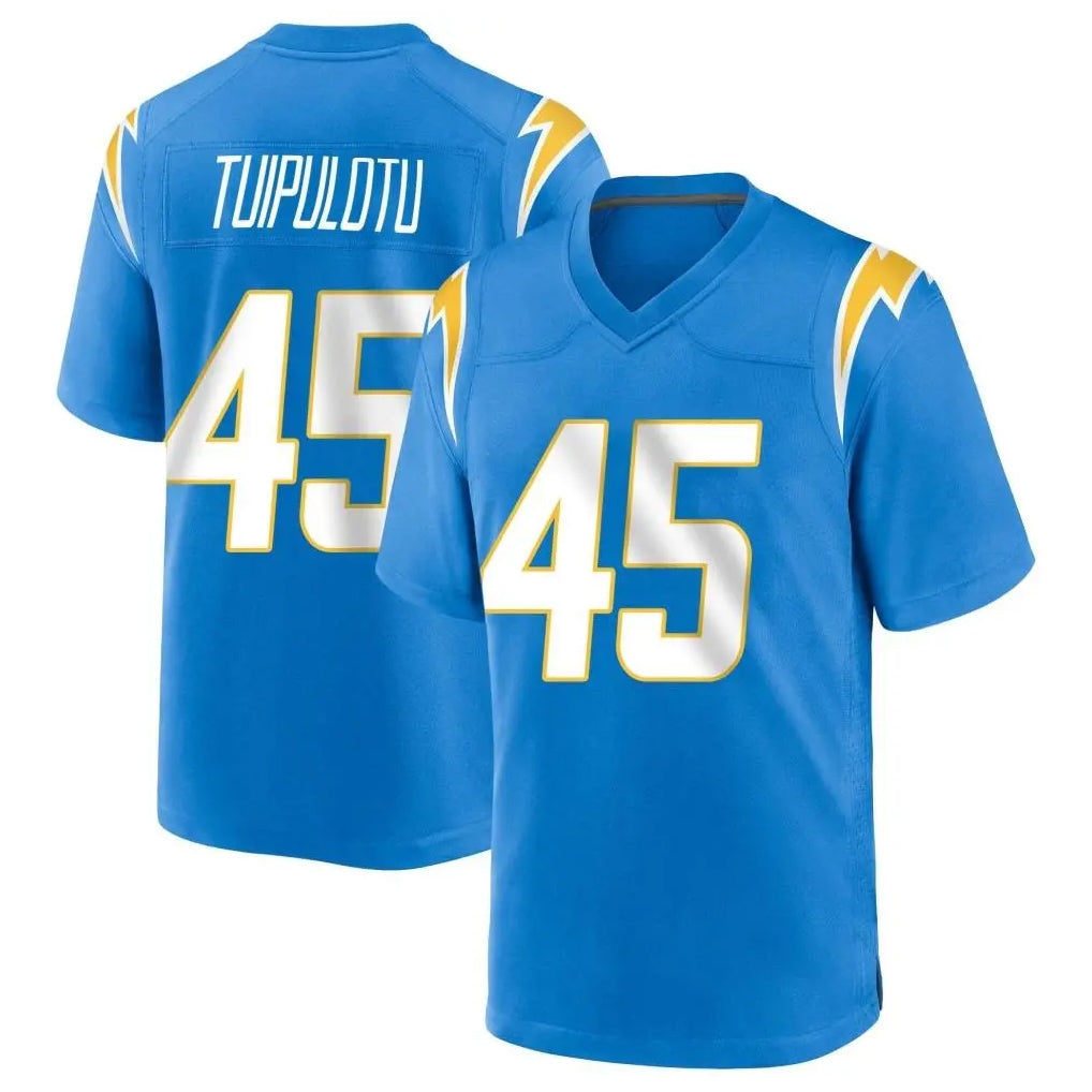 LA.Chargers #45 Tuli Tuipulotu Player Blue Home Game Ddoa Stitched Jerseys