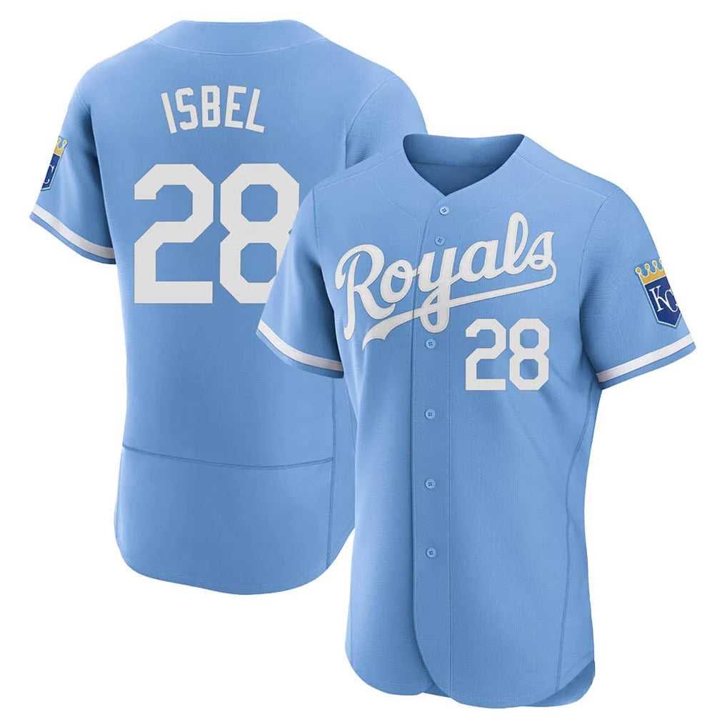 KC.Royals #28 Kyle Isbel Player Light Blue Alt Limited Elite Home Ddoa Stitched Jerseys
