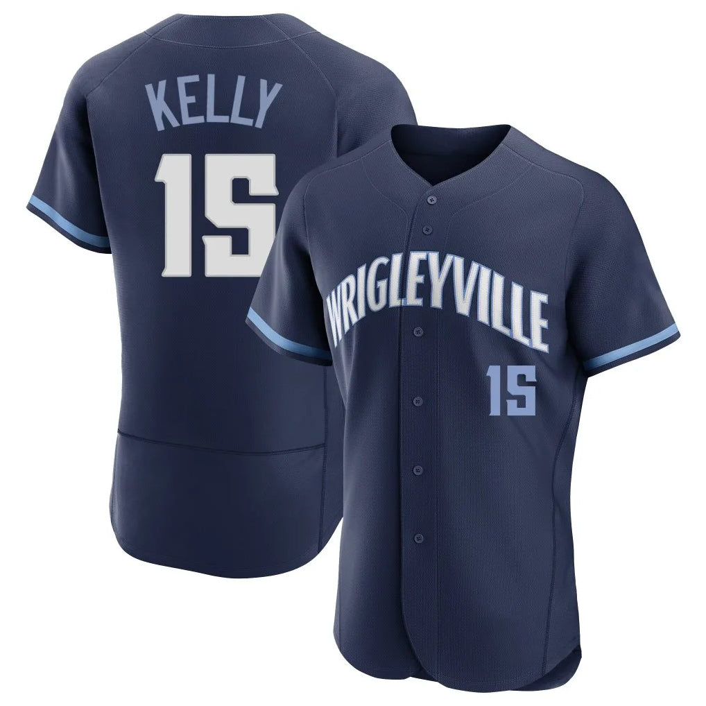 C.Cubs #15 Carson Kelly Player Navy City Connect Limited Elite Home Ddoa Stitched Jerseys