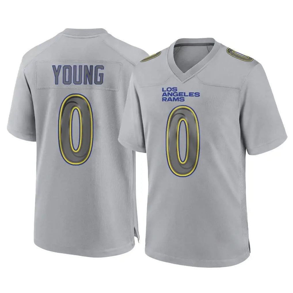 LA.Rams #0 Byron Young Player Gray Atmosphere Fashion Home Game Ddoa Stitched Jerseys
