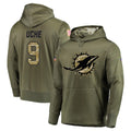 M.Dolphins #9 Joshua Uche Player Olive Salute to Service Pullover Hoodies Home Game Ddoa Stitched Jerseys
