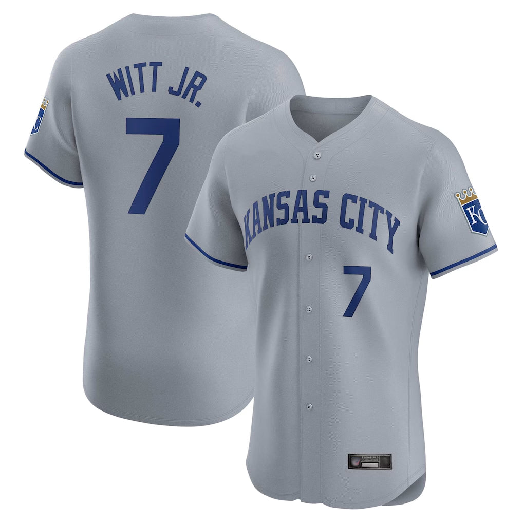 KC.Royals #7 Bobby Witt Jr. Player Gray Limited Elite Home Ddoa Stitched Jerseys