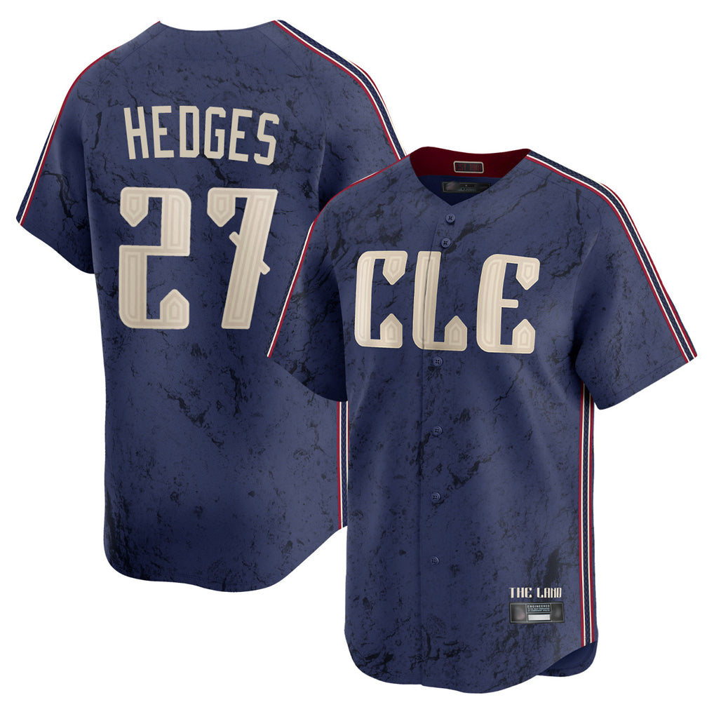 C.Guardians #27 Austin Hedges Player Navy City Connect Limited Home Ddoa Stitched Jerseys