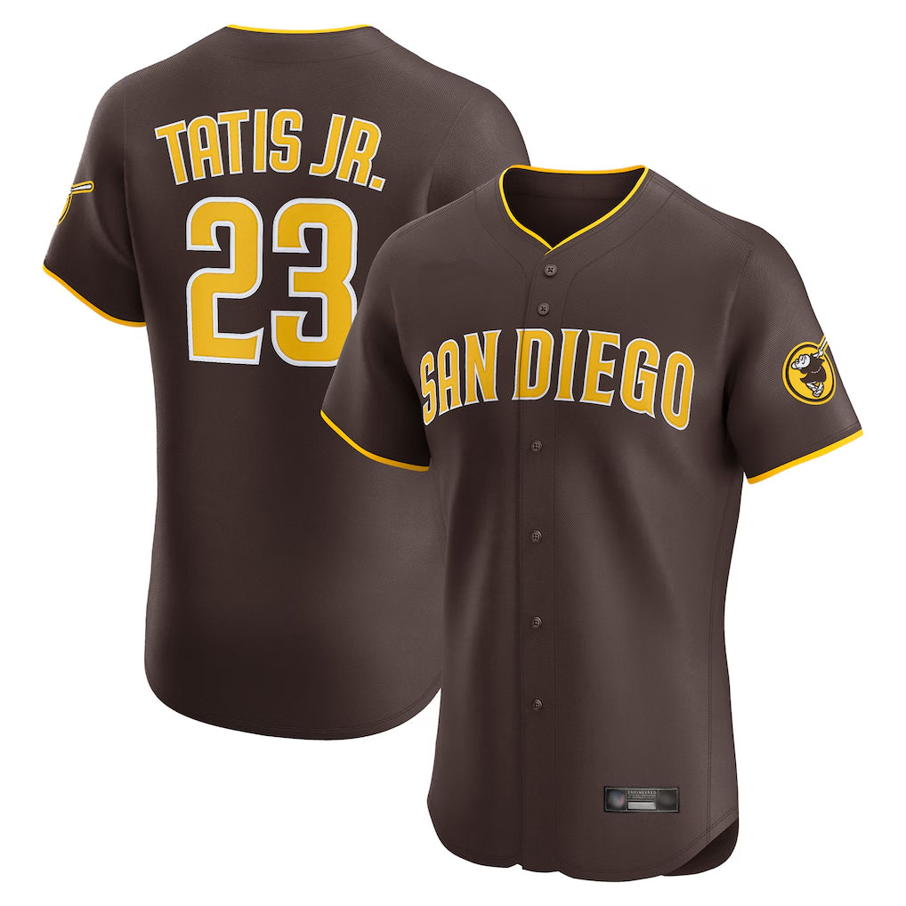 S.Diego Padres #23 Fernando Tatis Jr Player Brown Home Limited Elite Ddoa Stitched Jerseys