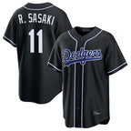 LA.Dodgers #11 Roki Sasaki Player Black Carbon Limited Home Ddoa Stitched Jerseys