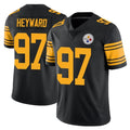 P.Steelers #97 Cameron Heyward Player Black Limited Color Rush Home Game Ddoa Stitched Jerseys
