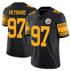P.Steelers #97 Cameron Heyward Player Black Limited Color Rush Home Game Ddoa Stitched Jerseys