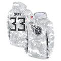 T.Titans #33 Cedric Gray Player Camo Arctic Salute to Service Pullover Hoodies Home Game Ddoa Stitched Jerseys
