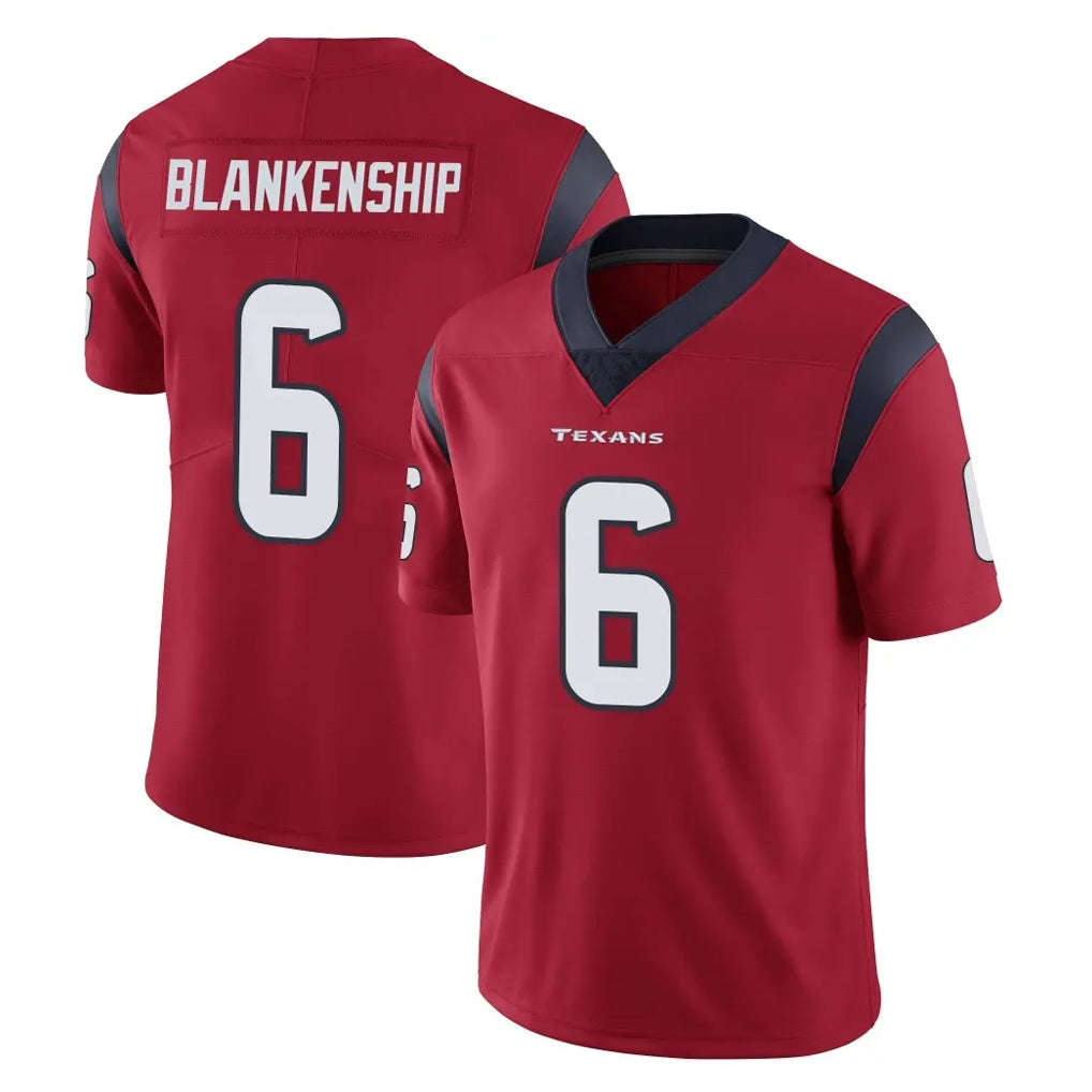 H.Texans #6 Reed Blankenship Player Red Limited Vapor Untouchable Home Game Ddoa Stitched Jerseys