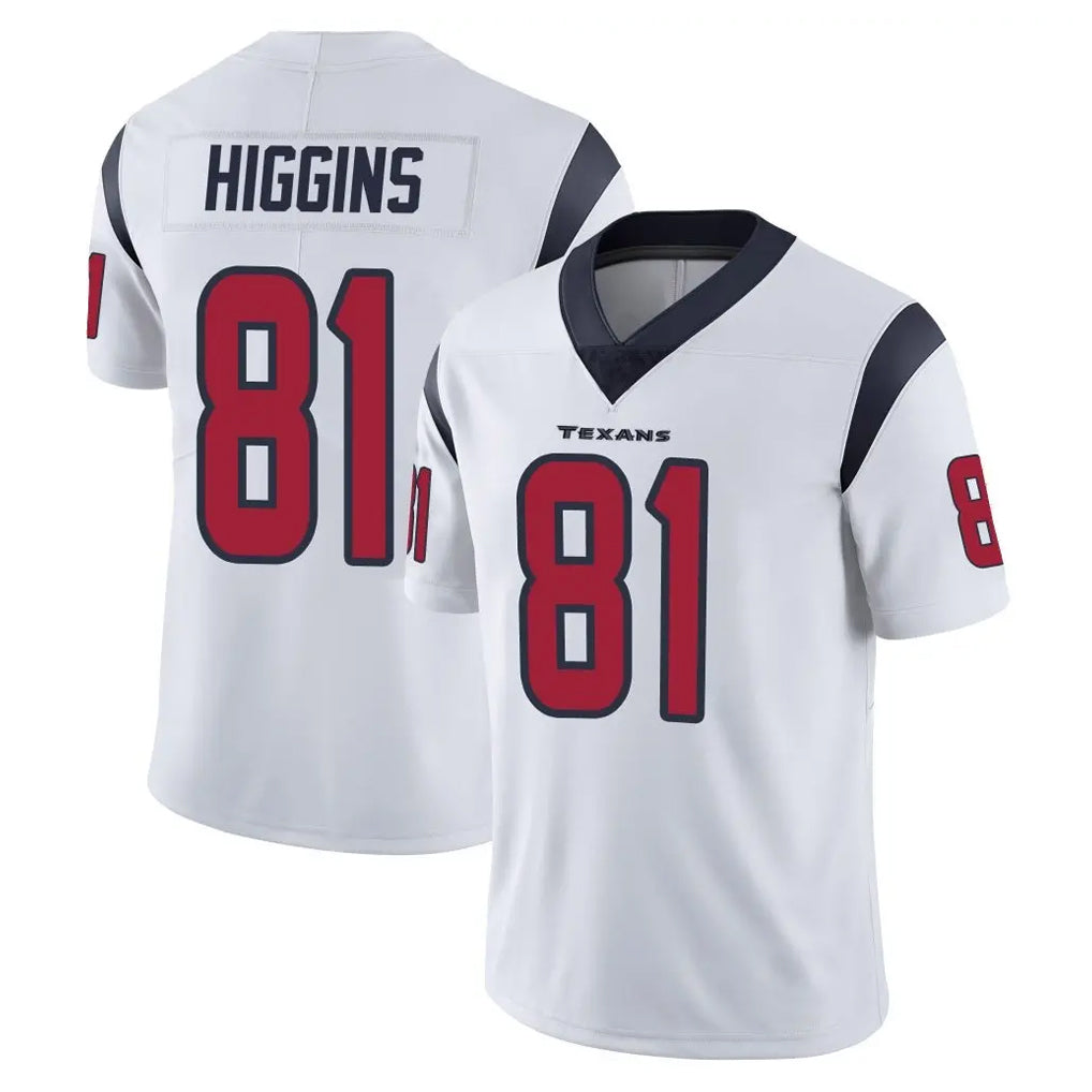 H.Texans #81 Jayden Higgins Player White Limited Vapor Untouchable Home Game Ddoa Stitched Jerseys