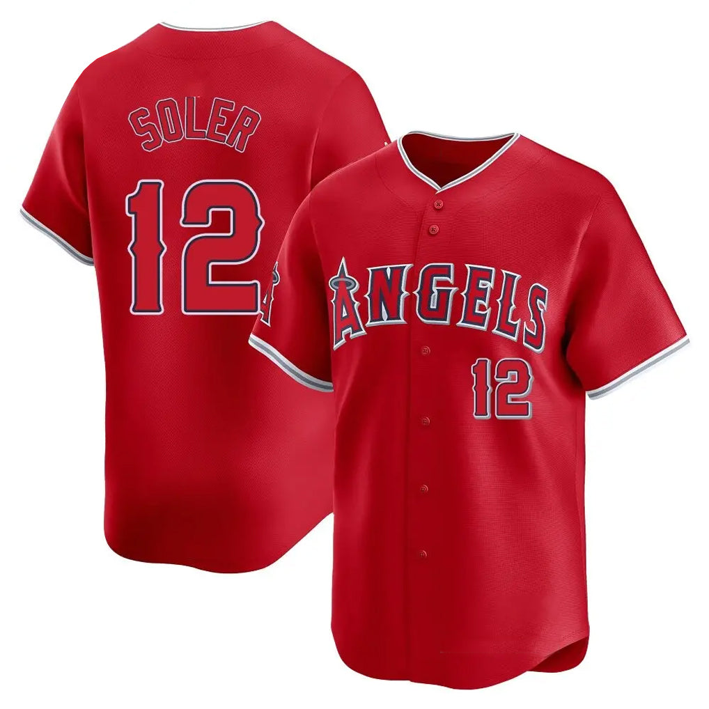 LA.Angels #12 Jorge Soler Player Red Home Limited Ddoa Stitched Jerseys