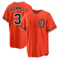D.Tigers #3 Alan Trammell Player Orange Home Game Ddoa Stitched Jerseys