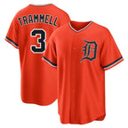 D.Tigers #3 Alan Trammell Player Orange Home Game Ddoa Stitched Jerseys