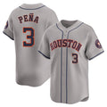 H.Astros #3 Jeremy Pe?a Player Gray Home Limited Ddoa Stitched Jerseys