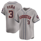 H.Astros #3 Jeremy Pe?a Player Gray Home Limited Ddoa Stitched Jerseys